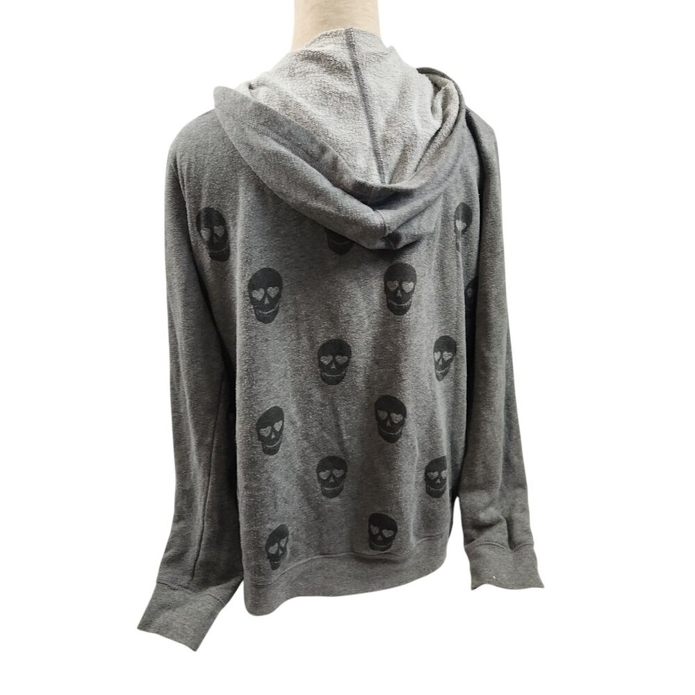 Live Love Dream XL Gray Zip-Up Hoodie With Skull Print & Rhinestones Aeropostale - Picture 5 of 9